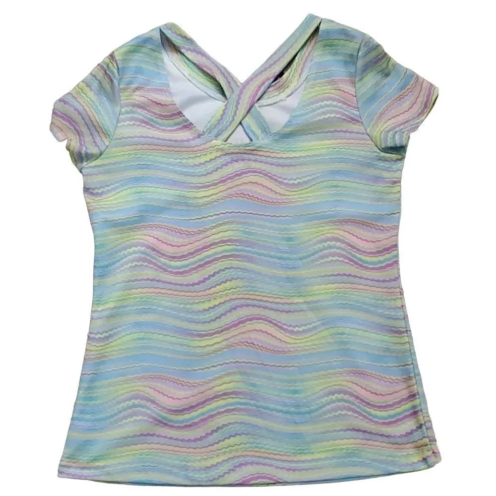 Members Mark Active Girls Size 10/12 Blue Green Purple Dri Fit Top